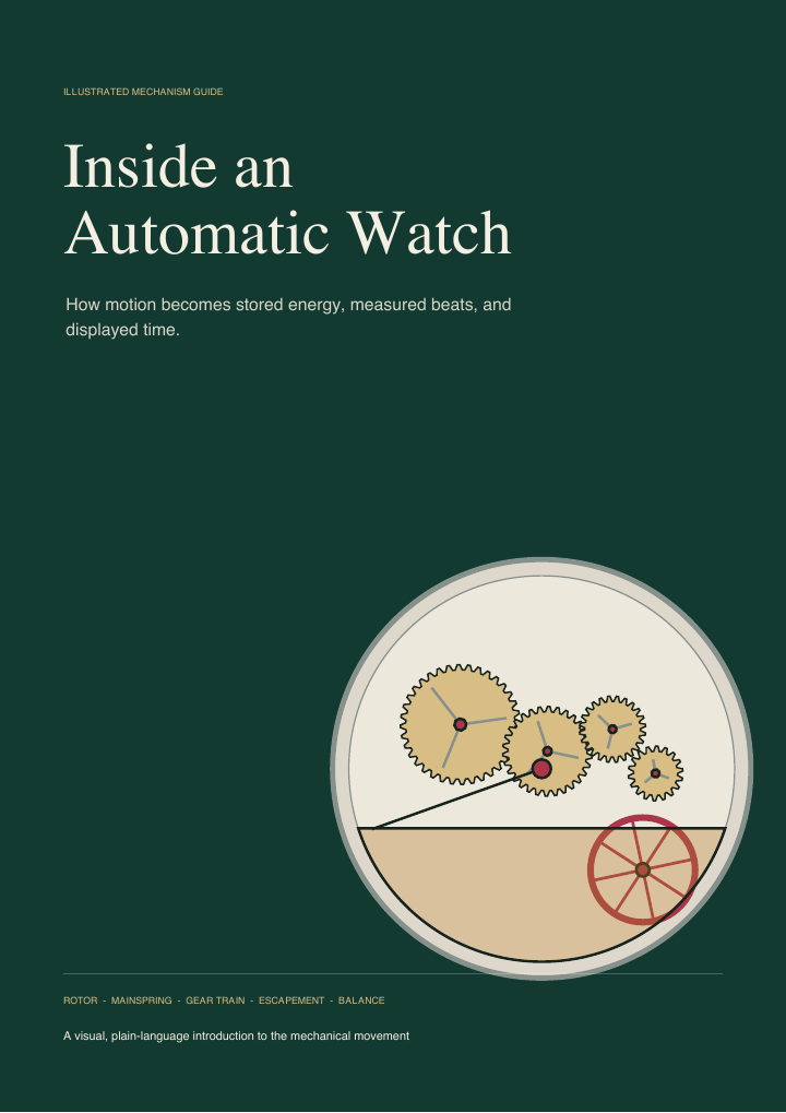 『Inside an Automatic Watch』の緑色の図解表紙
